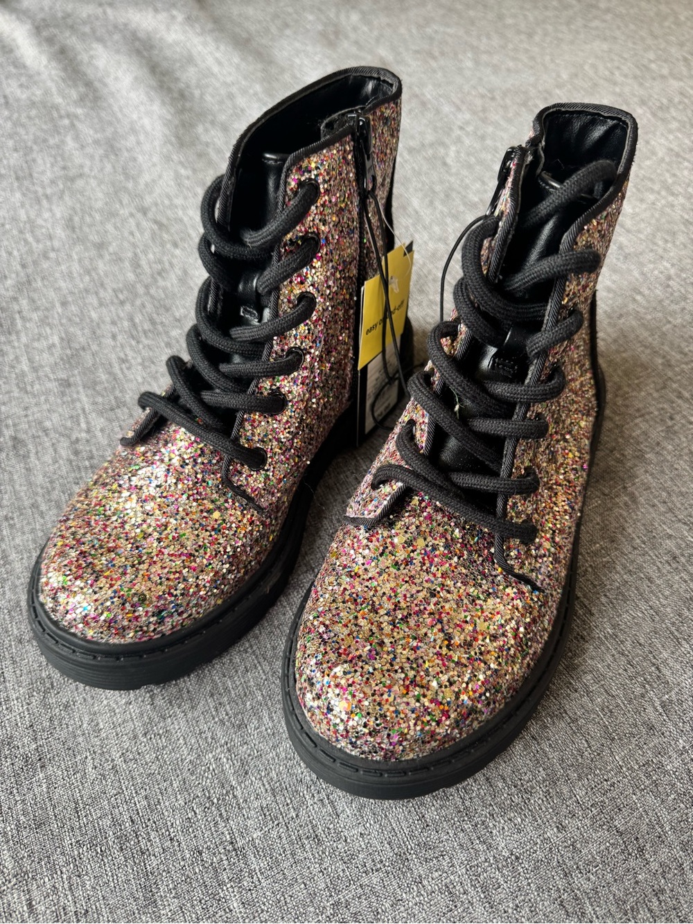 Art Class Multicolor Glitter Combat Boots NWT